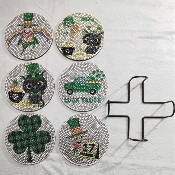 6 Piece St Patrick's Day Coasters - Picture 1 of 1